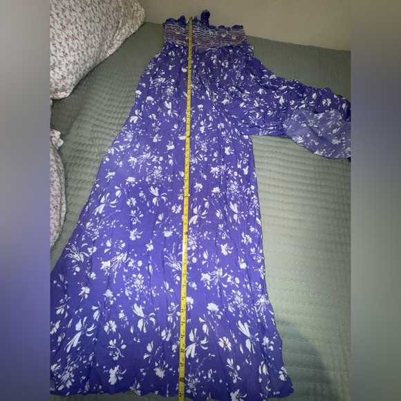 Free People smocked my world jumpsuit w tie straps. Size XS VGUC - Picture 6 of 16